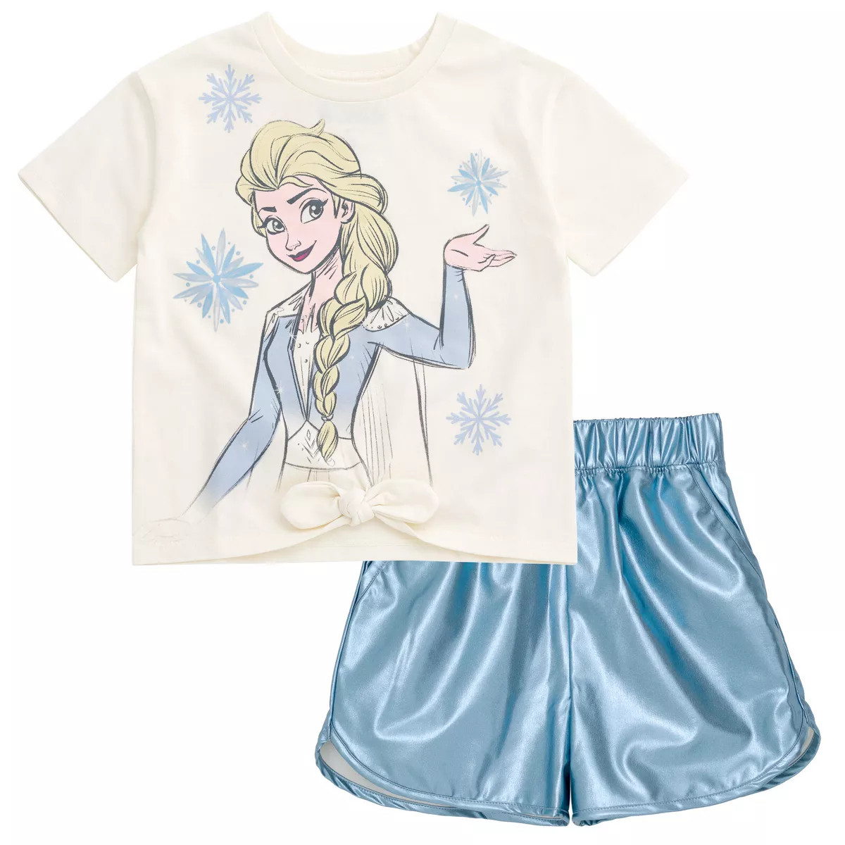 Disney Girls T-Shirt and Crop Top Shorts Outfit Set Toddler | Target