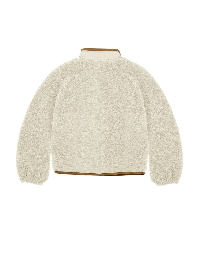 Wonder Nation Big Girls Boucle Mixed Media Jacket, Sizes 4-18 | Walmart (US)