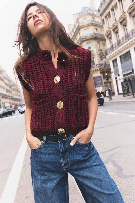 CHUNKY KNIT SWEATER VEST | Zara US
