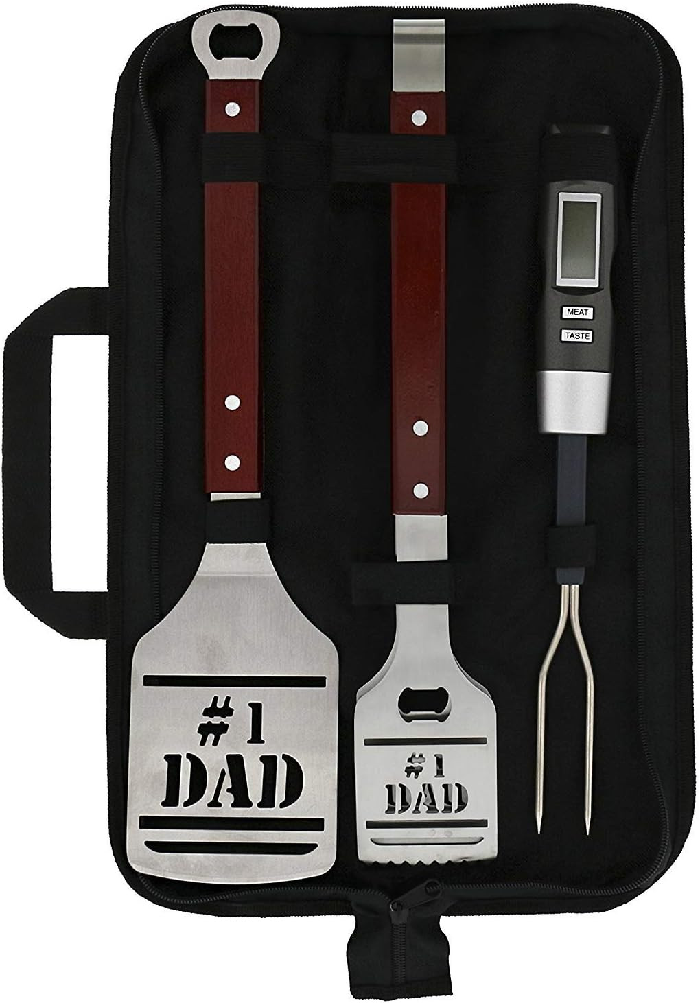 Panoware BBQ Grill Tools Set for Dad, 4 Piece Set, Number 1 Dad Tongs, Spatula, Digital Thermomet... | Amazon (US)
