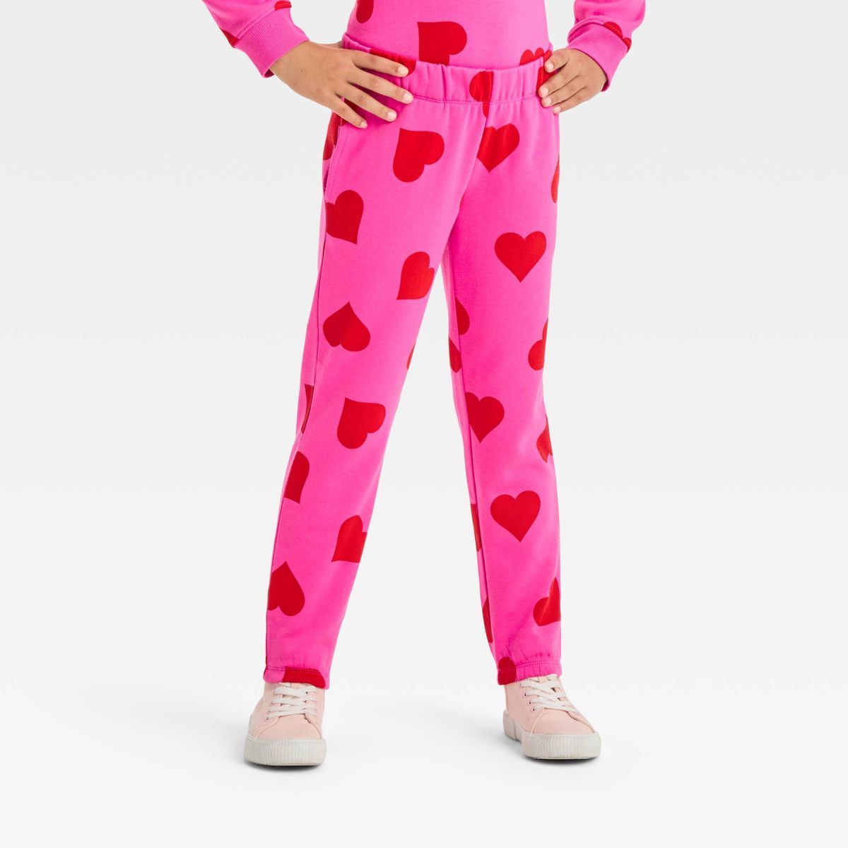 Kids' 'Heart' Fleece Pants - Cat & Jack™ Pink | Target