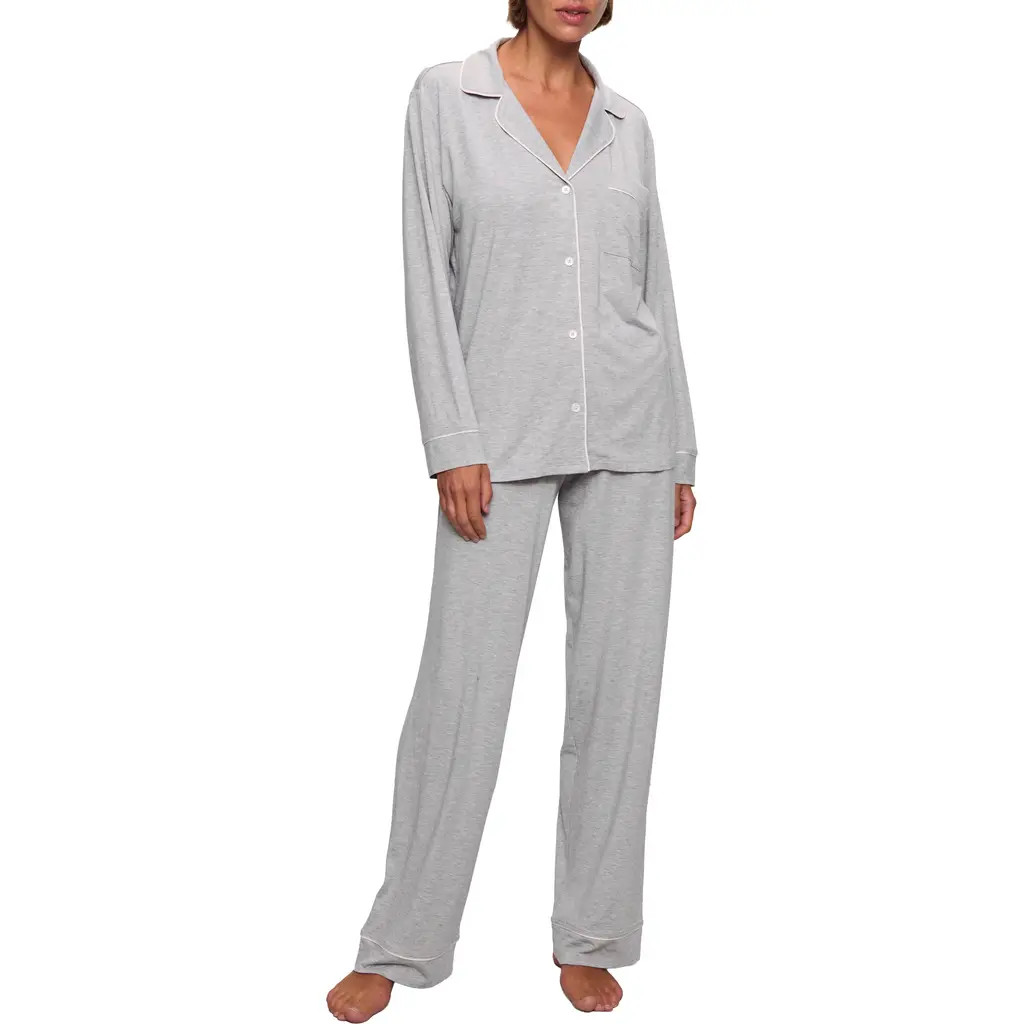 Eberjey Gisele Long Pajamas in Heather Grey Sorbet at Nordstrom, Size Medium | Nordstrom