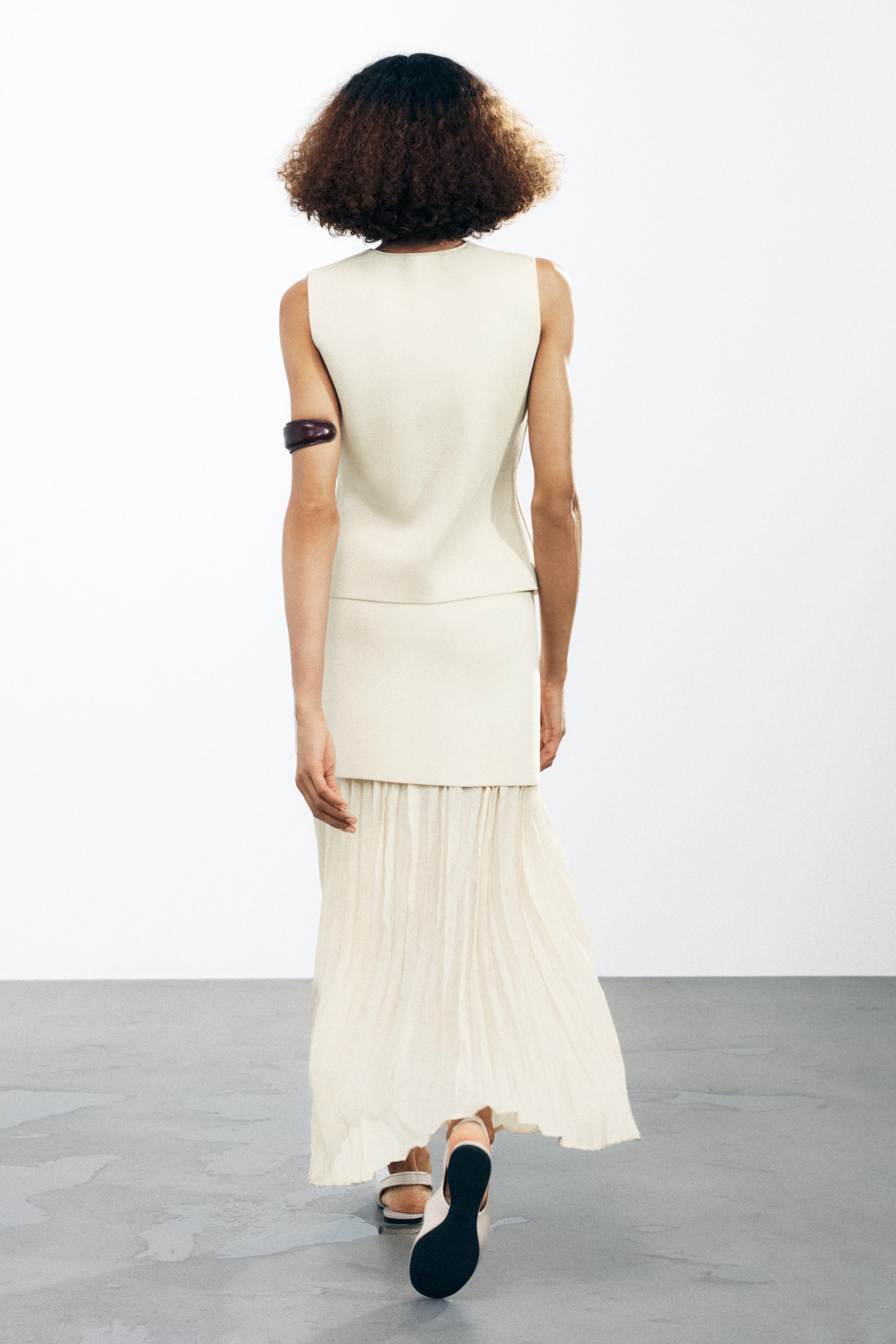 PLAIN KNIT WAISTCOAT TOP | Zara UK