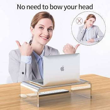 Acrylic Monitor Stand Riser Clear Laptop Stand for Desk Acrylic Monitor Riser for Desk Accessorie... | Amazon (US)