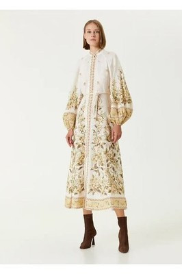 ZIMMERMANN Golden Buttoned Midi Dress Color: Sage toile floral Size 2/ US 8 | eBay US