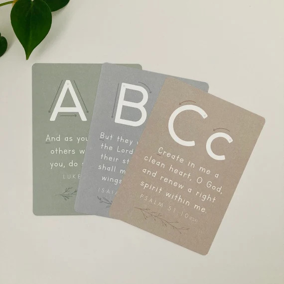 2nd Edition ABC Scripture Memorization Cards Abc Bible Flash - Etsy | Etsy (US)