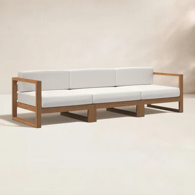 Upland Outdoor Teak Wood Patio Sofa | Wayfair North America