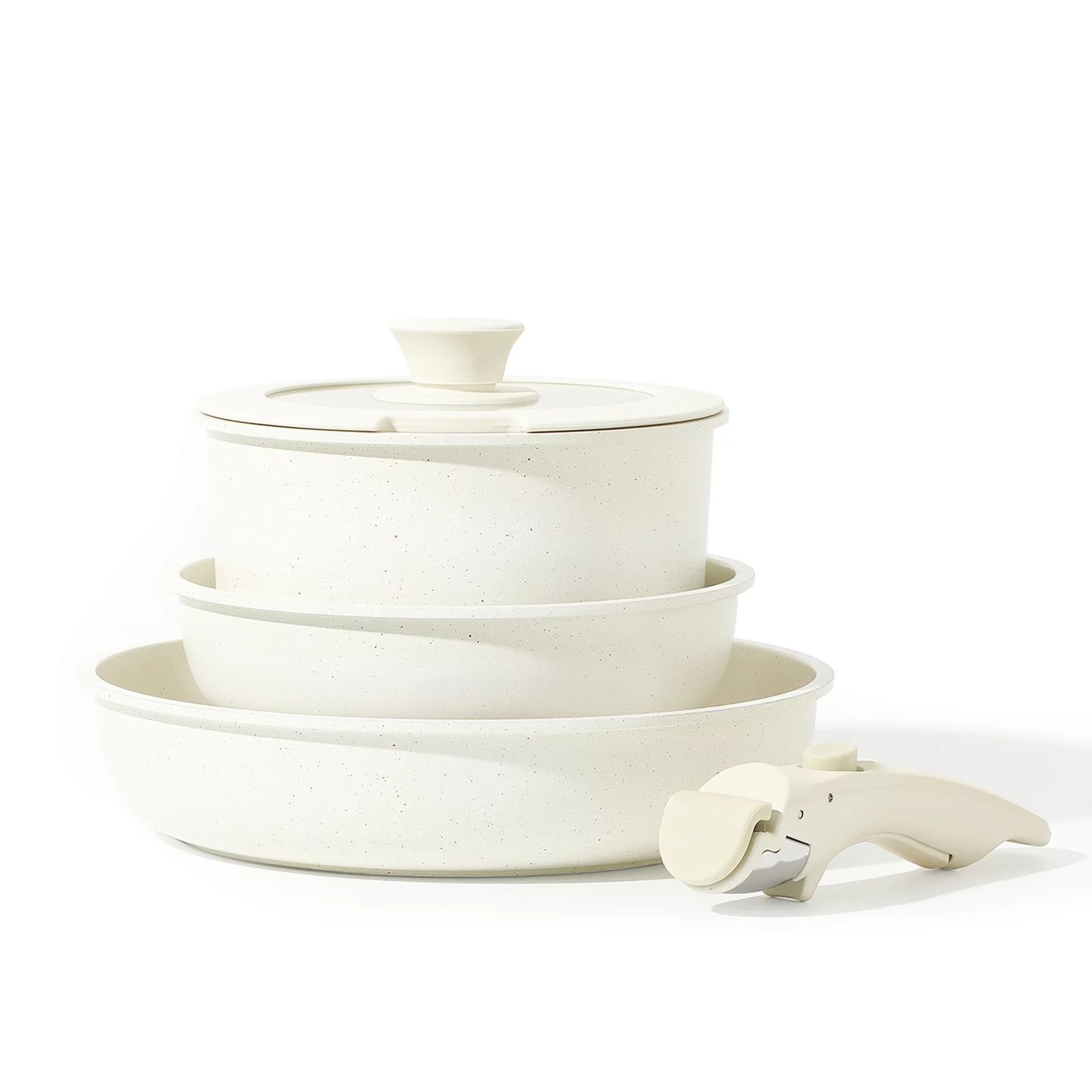 CaroteCarote Nonstick Cookware Sets with Detachable Handle, 5 Pcs Granite Non Stick Pots and Pans... | Walmart (US)