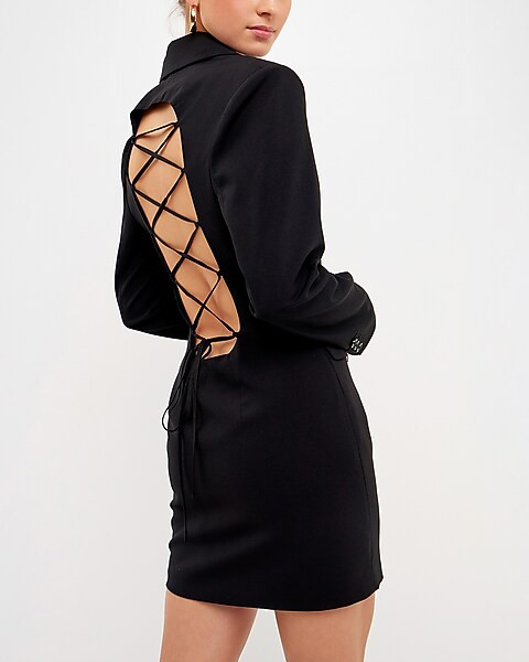 Endless Rose Collared Open Back Mini Dress | Express