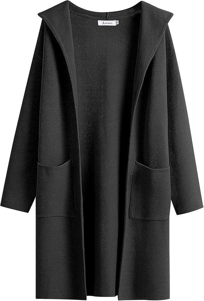ANRABESS Cardigan for Women Open Front Oversized Hoodie Sweater Coat Casual Pockets Knit Coatigan... | Amazon (US)