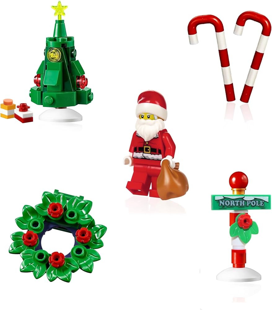 LEGO Holiday Combo Pack - Christmas Tree with Presents, Holiday Wreath, 2 Candy Canes, and Santa ... | Amazon (US)