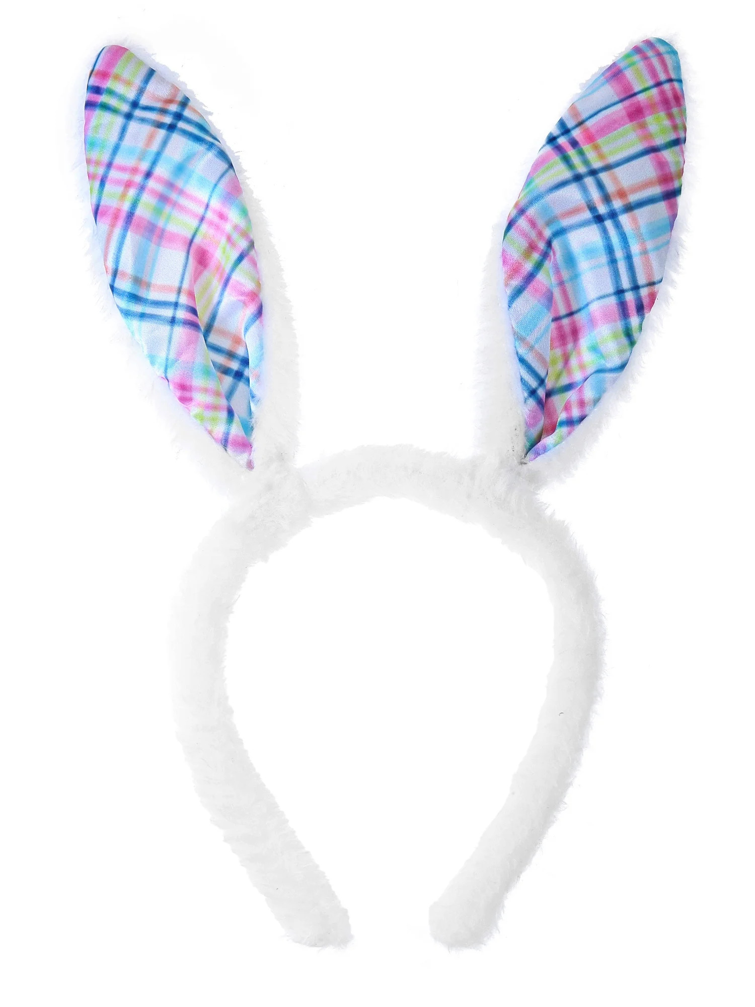 Way to Celebrate Easter Plaid Bunny Ears Headband, 1 Piece | Walmart (US)