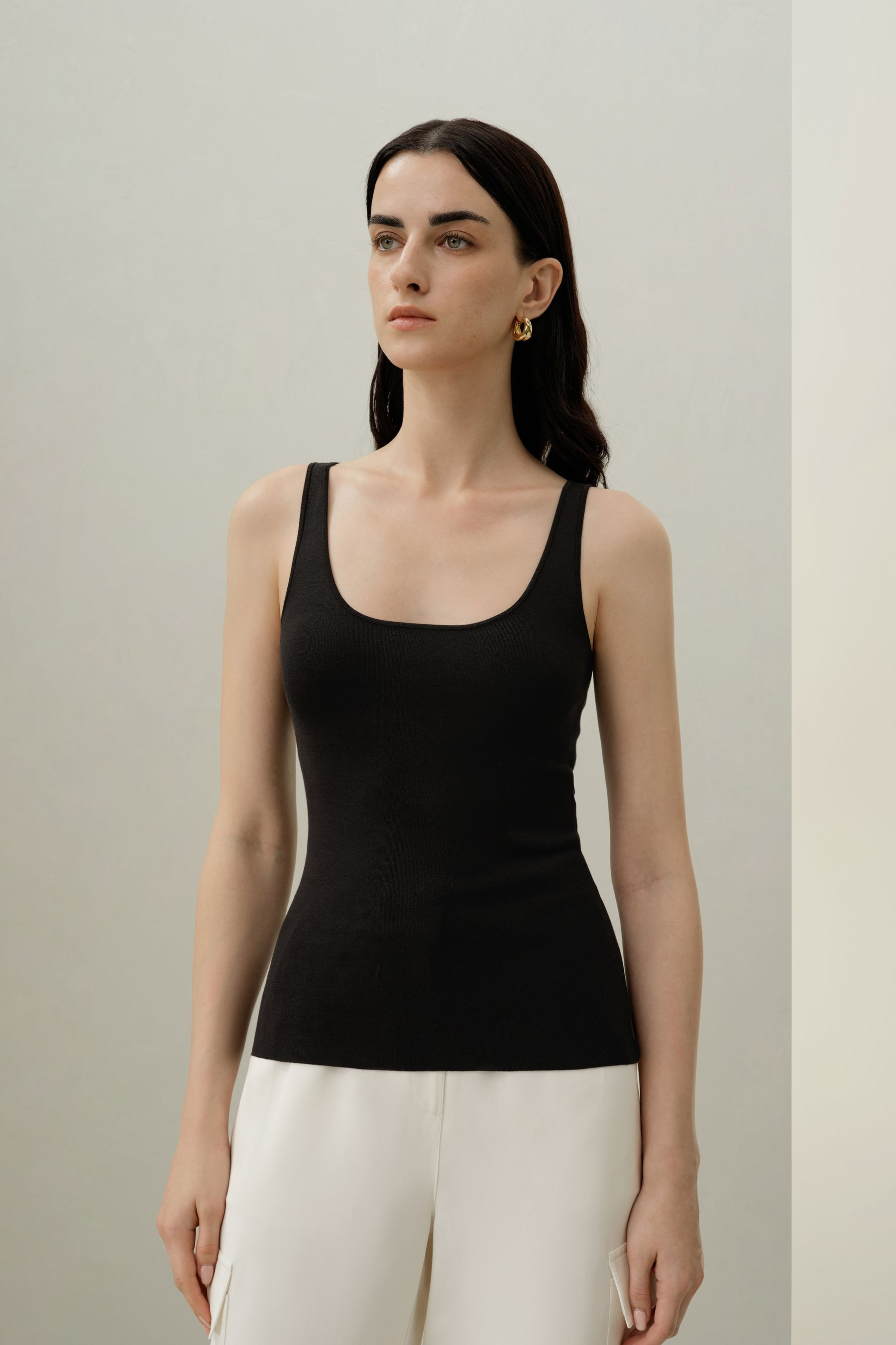 Milano Knit Silk Viscose Tank Top | LILYSILK