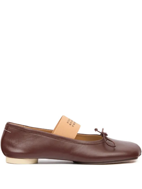 MM6 Maison Margiela Anatomic Numeric Ballet Flats | Brown | FARFETCH | Farfetch Global
