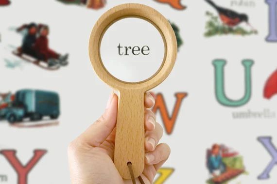 Wooden Magnifying Glass 5x Montessori Waldorf Reggio Emilia Toddler Preschool Kids Sensory Tool | Etsy (US)