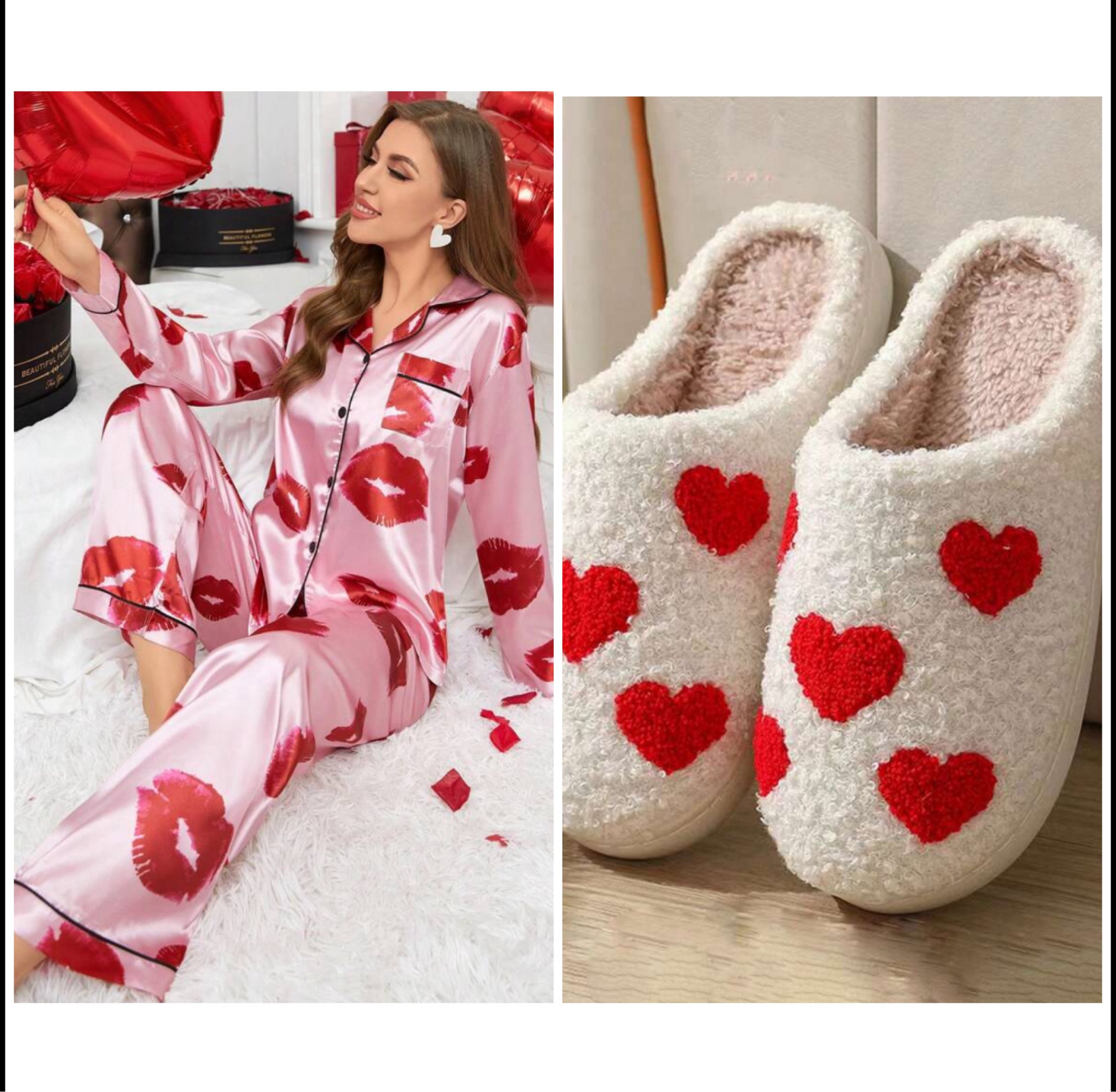 Valentine pajamas | heart slippers | valentines outfit | Valentine’s Day 

#LTKfindsunder50 #LTKU #LTKSeasonal