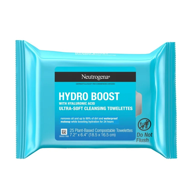 Neutrogena Hydro Boost Makeup Remover Wipes & Face Cleansing Towelettes, 25 Count | Walmart (US)