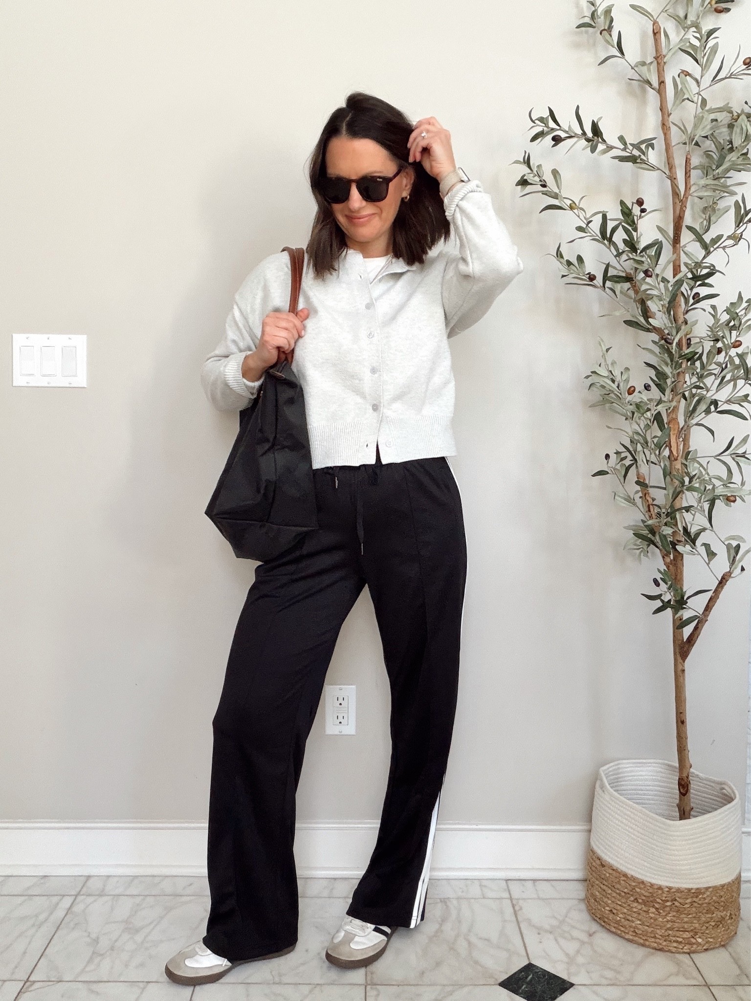 Amazon cardigan on sale for under $20! Runs true to size and is a great closet staple! Track pants run true to size.

#LTKootd #LTKmomlife #LTKOver40