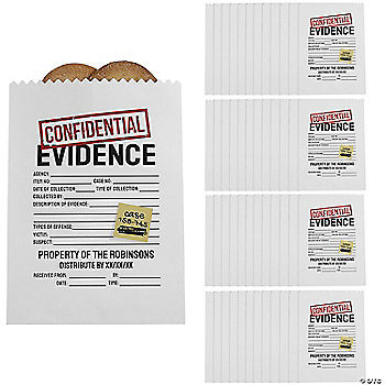 Bulk 50 Pc. Personalized Confidential Case Evidence Paper Treat Bags | Oriental Trading Company
