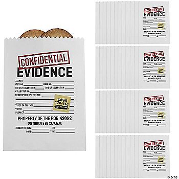 Bulk 50 Pc. Personalized Confidential Case Evidence Paper Treat Bags | Oriental Trading Company