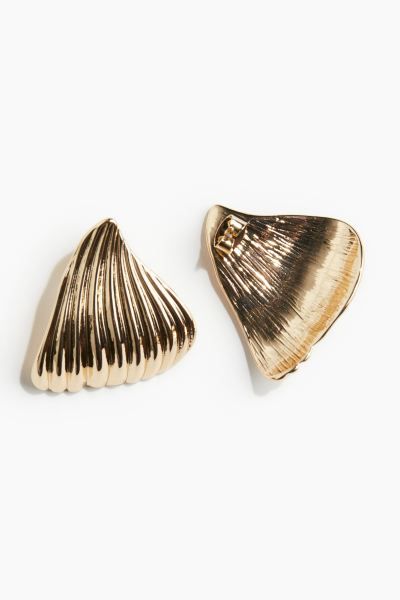 Leaf-shaped earrings - Gold-coloured - Ladies | H&M GB | H&M (UK, MY, IN, SG, PH, TW, HK)