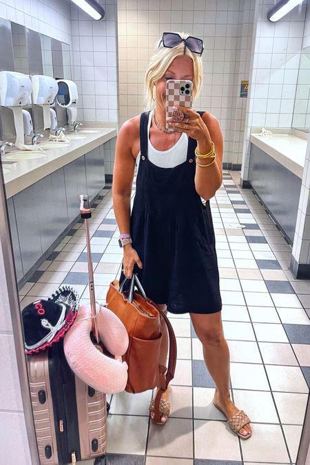 My travel outfit home!!!! Wearing size small in tank and shortalls. 

#LTKunder50 #LTKstyletip #LTKtravel