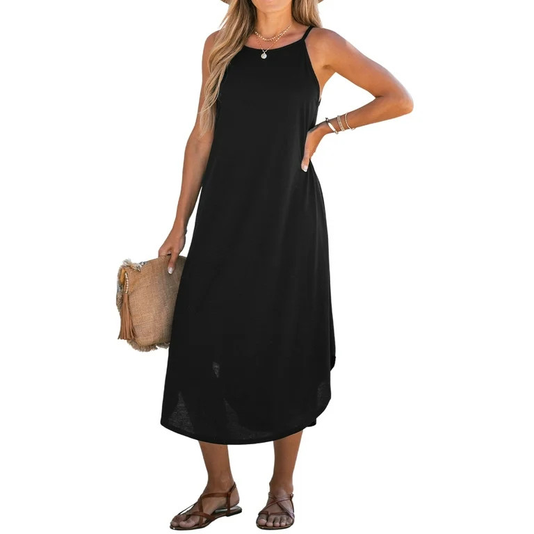 Cupshe Women's Cami Maxi Dress Dress Scoop Neck Flowy Dress For Women, Sizes S-XL | Walmart (US)
