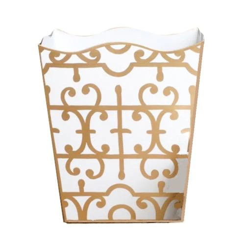 Dana Gibson Klimpt In Gold Wastebasket | DecoratorsBest | DecoratorsBest