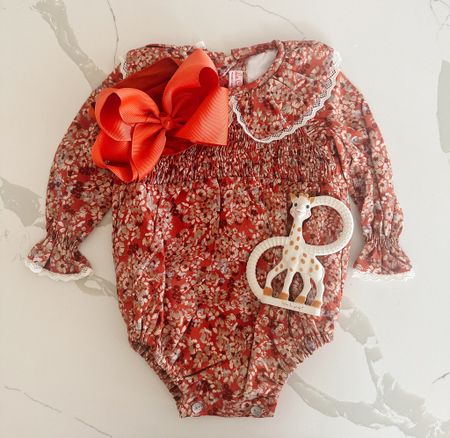 Fall baby outfit with floral romper paired with orange bow that would be perfect for Thanksgiving and the holidays! 

#LTKSeasonal #LTKbaby #LTKstyletip