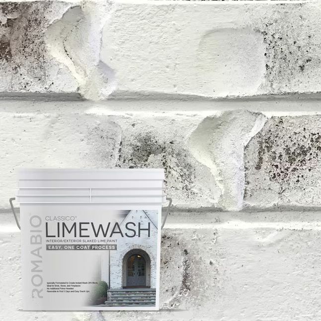 ROMABIO Flat Limewash Bianco White Lime Interior/Exterior Paint (Half-Gallon) | Lowe's