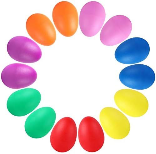 Augshy 14 PCS Plastic Egg Shakers Percussion Musical Egg Maracas Easter Egg Kids Toys (7 Colors) | Amazon (US)