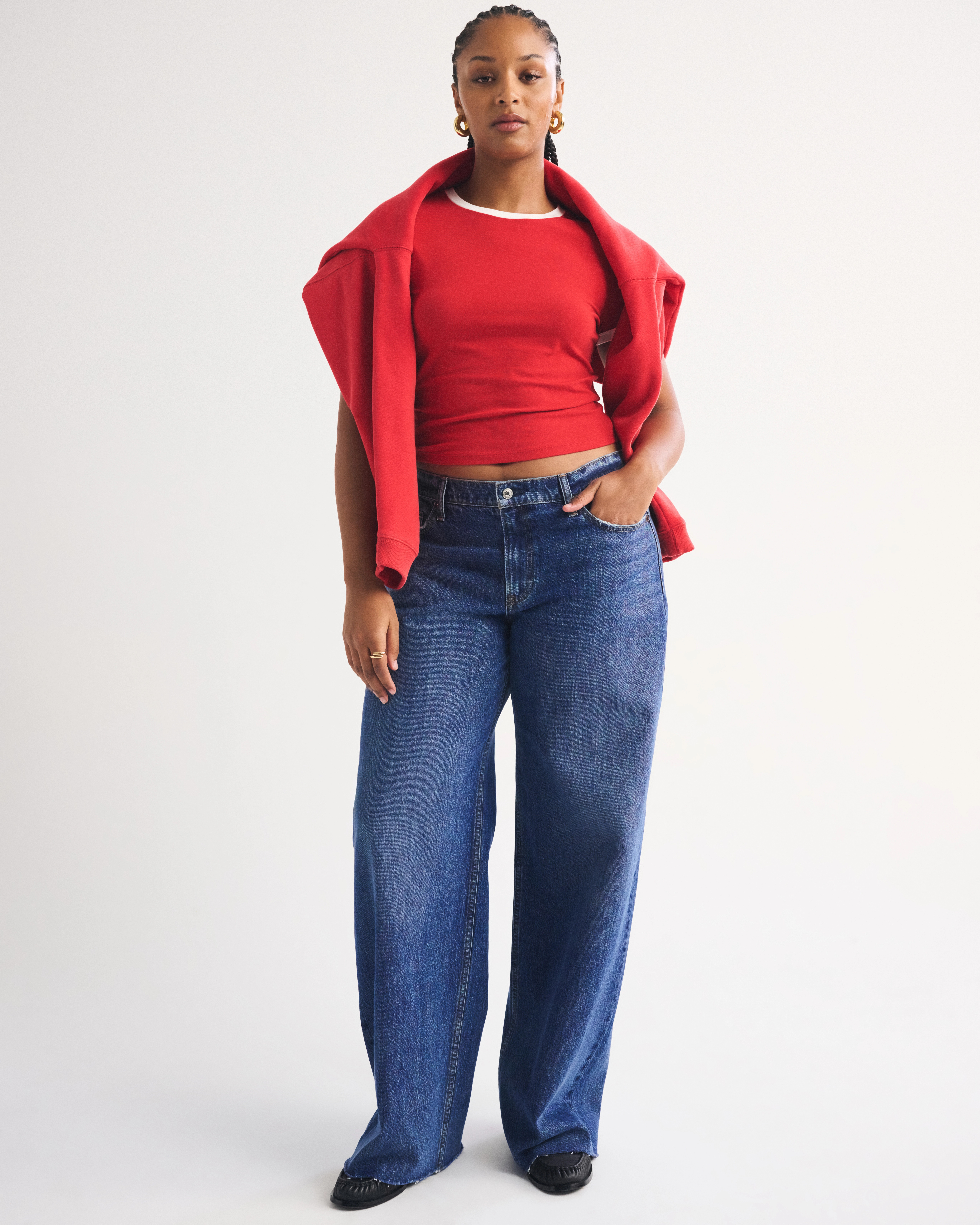 Curve Love Low Rise Ultra Loose Jean | Abercrombie & Fitch (US)