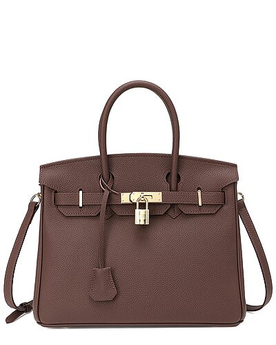 Top-Grain Large Leather Satchel Shoulder Bag | Rue La La