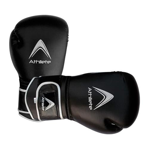 Athllete Boxing Gloves for Men & Women, Boxing Training Gloves, Kickboxing Gloves, Sparring Punching Gloves, Heavy Bag Workout Gloves for Boxing, Kickboxing, Muay Thai, MMA (Black/Silver, 12 oz) | Amazon (US)
