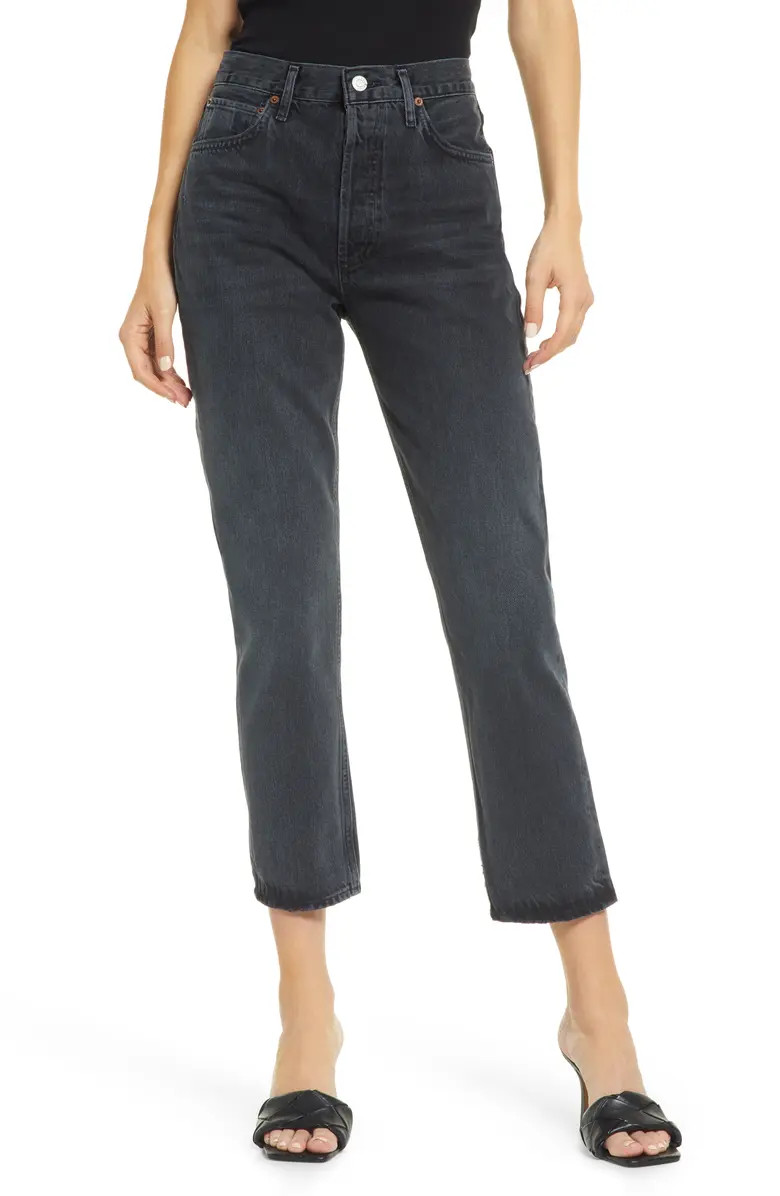 Riley High Waist Crop Straight Leg Jeans | Nordstrom