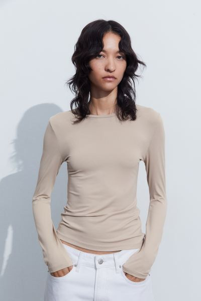 Jersey top - Black - Ladies | H&M GB | H&M (UK, MY, IN, SG, PH, TW, HK)