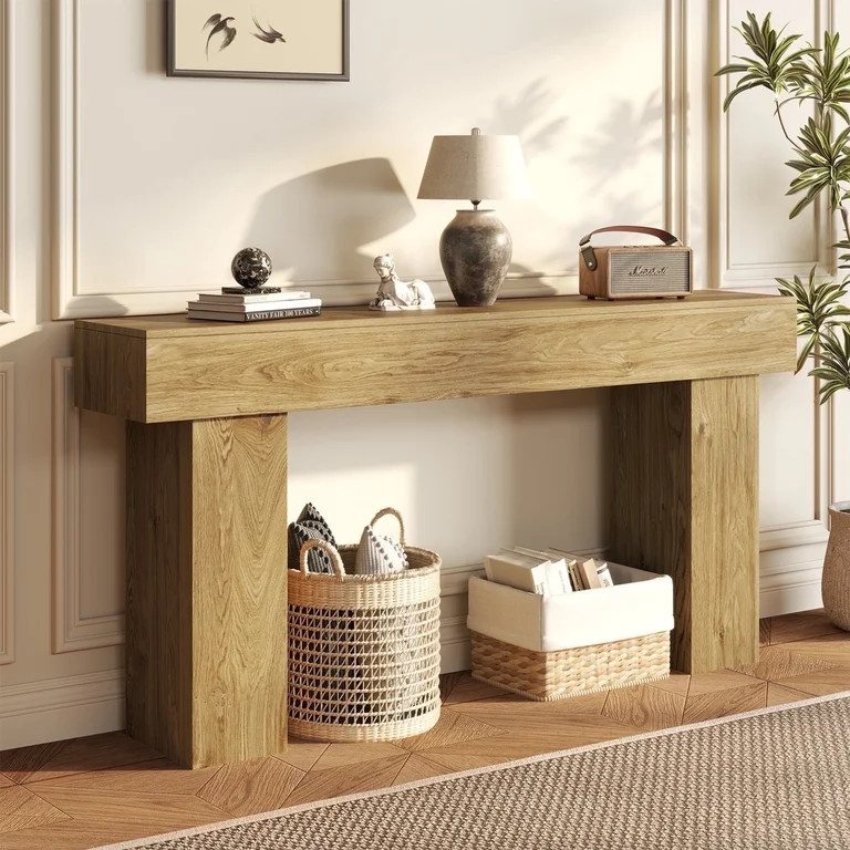 Doubleslee 63 Inch Long Console Table, Farmhouse Wood Entryway Table Behind Couch, Industrial Hal... | Walmart (US)