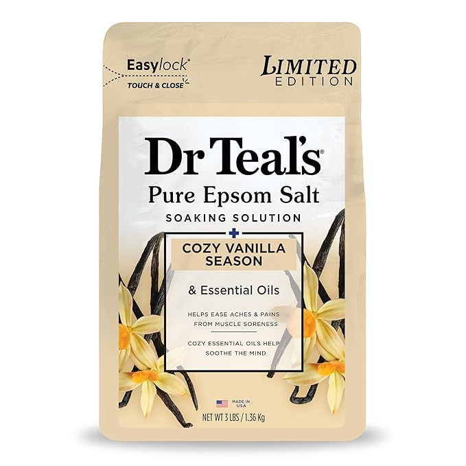 Dr Teal's Epsom Salt Magnesium Soak, Limited Edition Cozy Vanilla Season, 3lbs | Amazon (US)