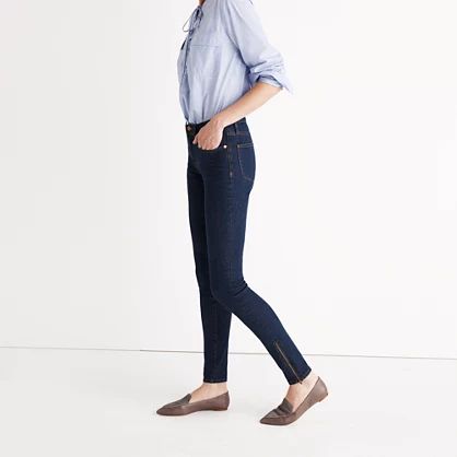 Madewell et Sézane® 9" High-Rise Skinny Jeans in Davis Wash: Ankle-Zip Edition | Madewell