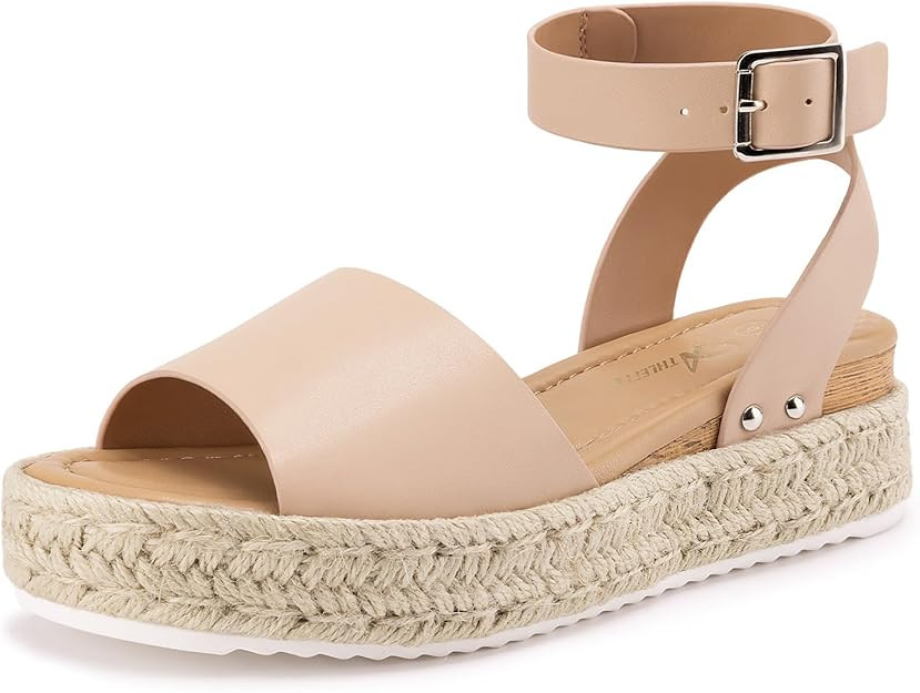 Athlefit Women's Platform Espadrille Wedge Sandals Comfortable Open Toe Buckle Sandals for Summer... | Amazon (US)