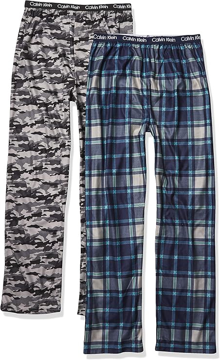 Calvin Klein boys Sleepwear Super Soft Brushed Micro Pajama Pant, 2 PackPajama Bottom | Amazon (US)