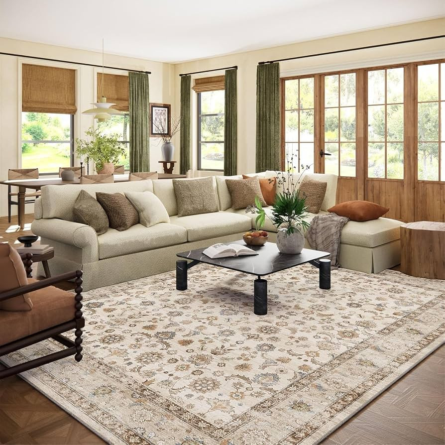 10x12 Area Rugs for Living Room: Washable Living Room Rug Stain Resistant Non Slip Distressed Vin... | Amazon (US)