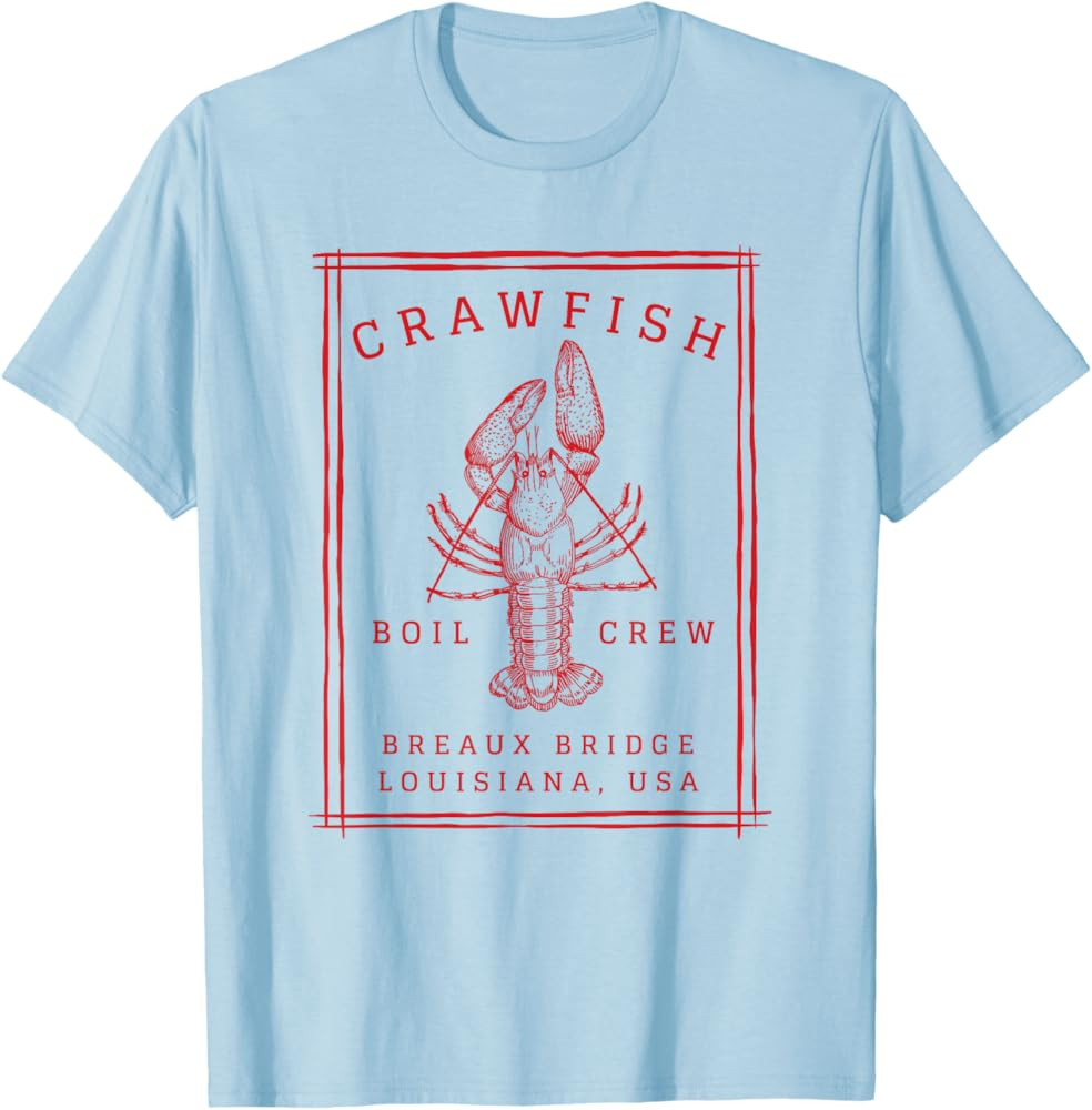 Crawfish Crew Breaux Bridge Retro Cajun Seafood T-Shirt | Amazon (US)