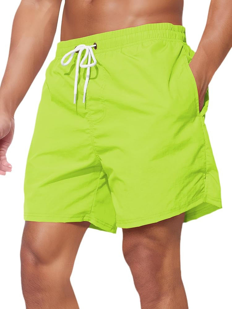 Men's Swim Trunks Quick Dry Board Shorts Bathing Suit Swimwear Swim Shorts with Mesh Lining | Amazon (US)