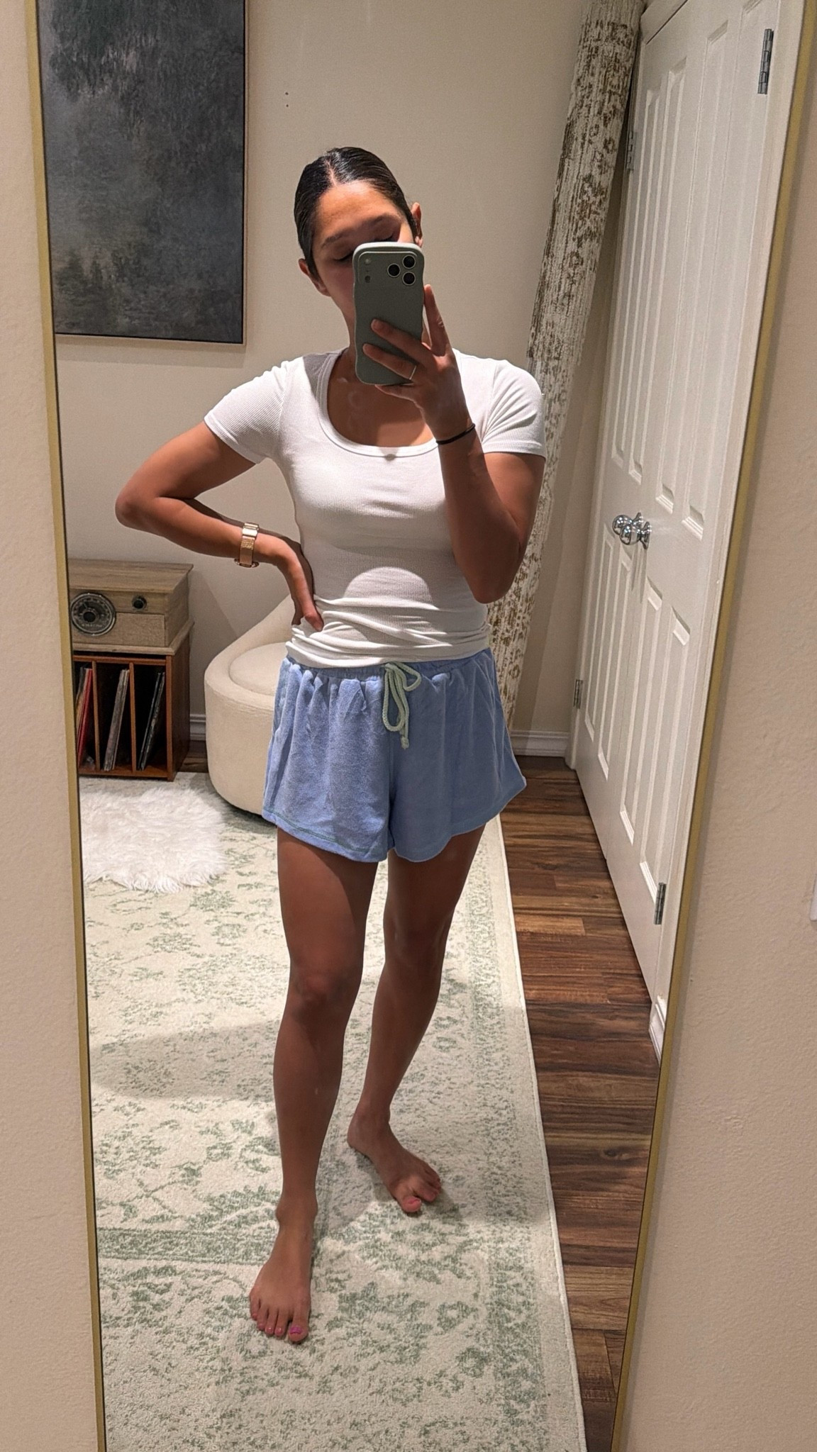 Trading my cute blue tank and white wrap skirt for a classic white tee and comfy blue terry shorts. 💙🤍

The perfect lazy Sunday outfit—comfortable, effortless, and exactly what I’m reaching for today.

#LTKootd #LTKmomlife