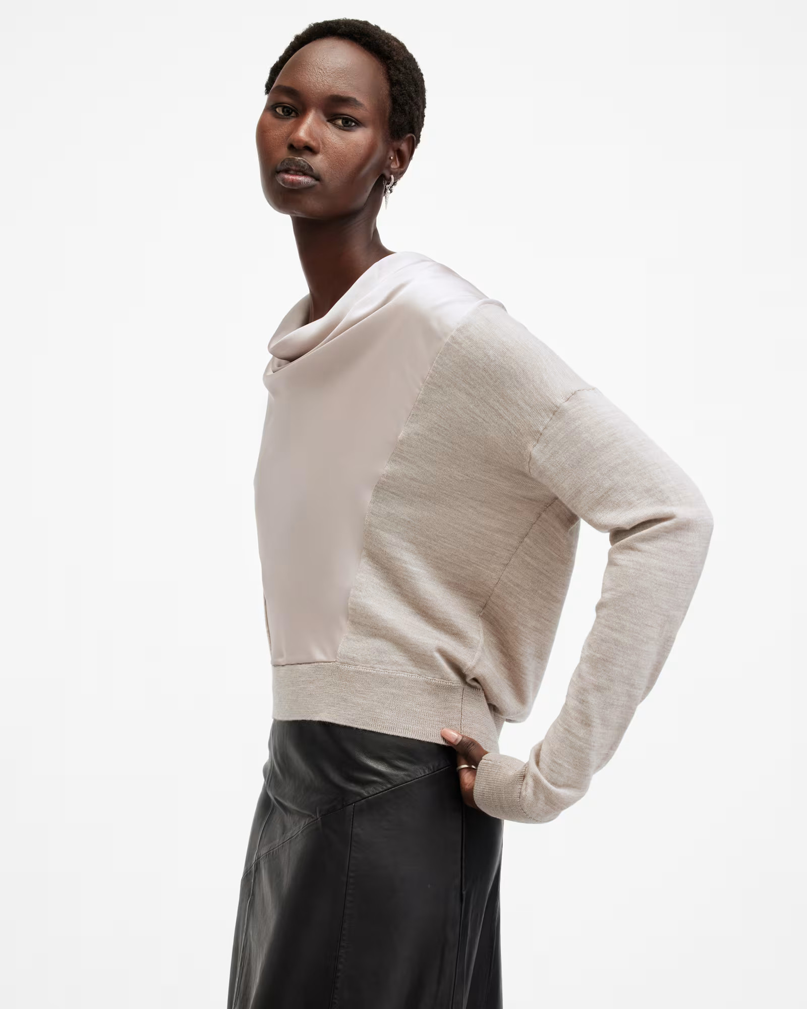 AllSaints Myra Cowl Neck Merino Wool Sweater | AllSaints US