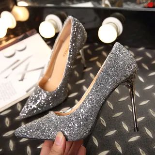 Pointed Glitter Pumps | YesStyle Global