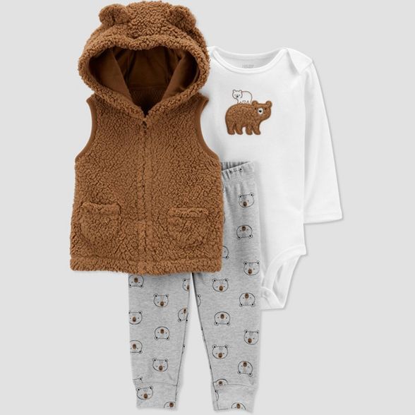 Baby Boys' Sherpa Bear Top & Bottom Set - Just One You® made by carter's Brown | Target