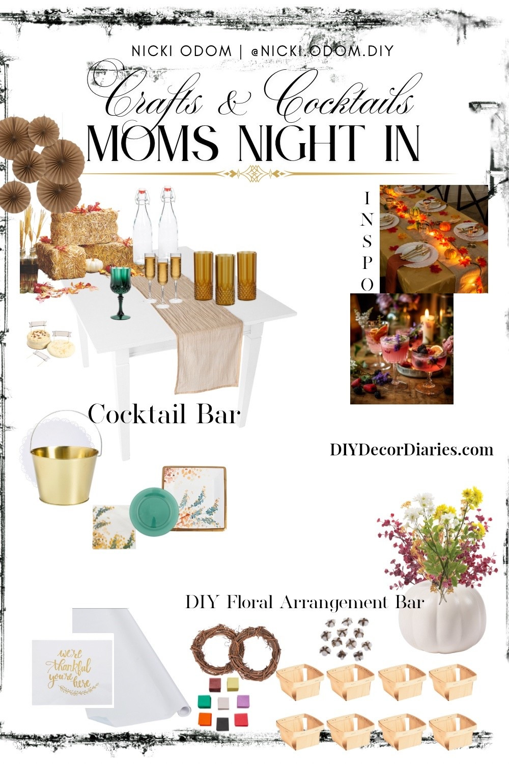 Crafts and Cocktails Moms Night In party! School has started and us moms need to reconnect and have our adult time. This party idea is it! Grab your crafty DIY friends and have fun! #craftsandcocktails #cocktailparty #momparty #partyideas 

#LTKHome #LTKParties #LTKautumn