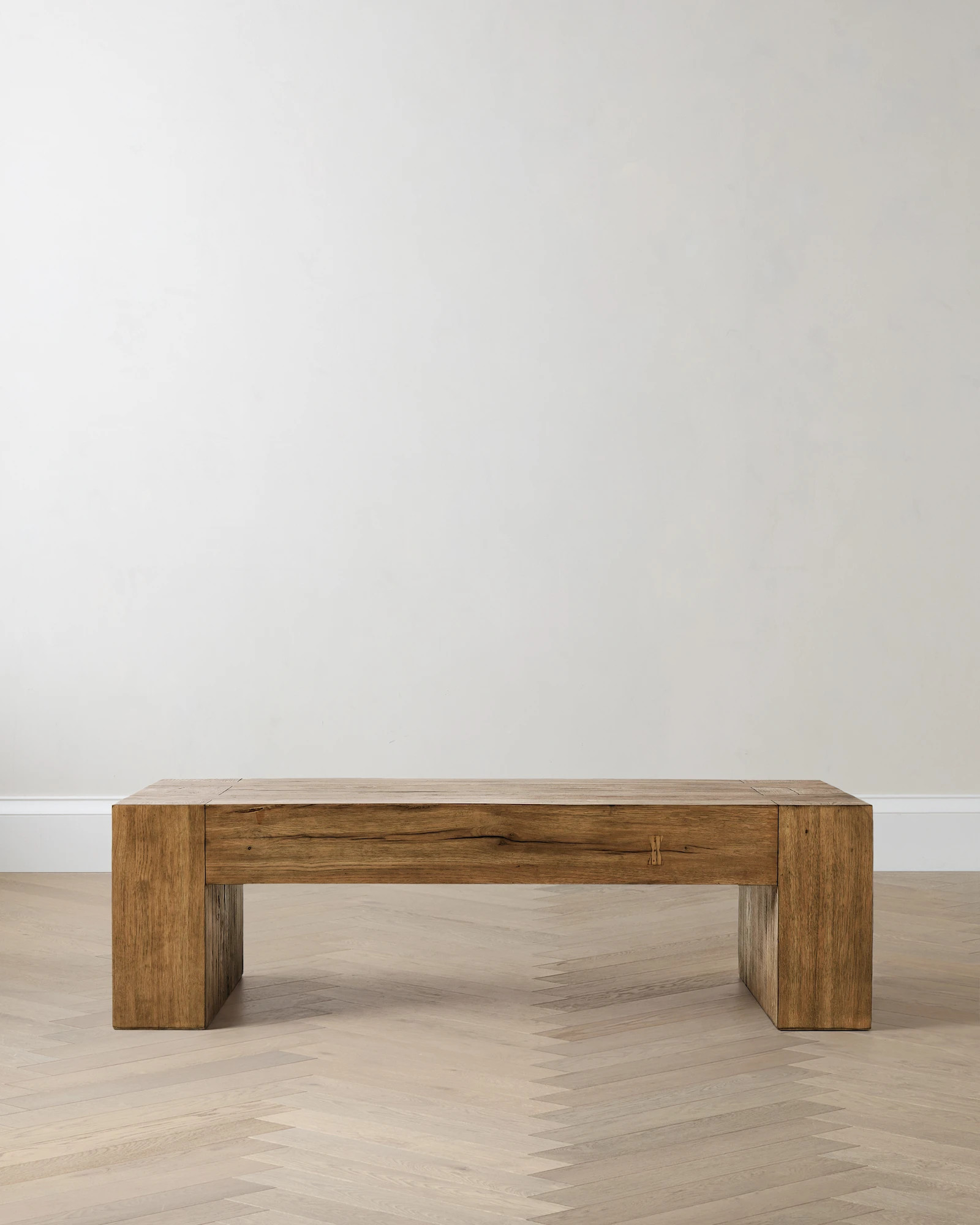 Quince - White Label | Quince | Reclaimed Oak Waterfall Coffee Table in Washed Cream, Wood | Quince
